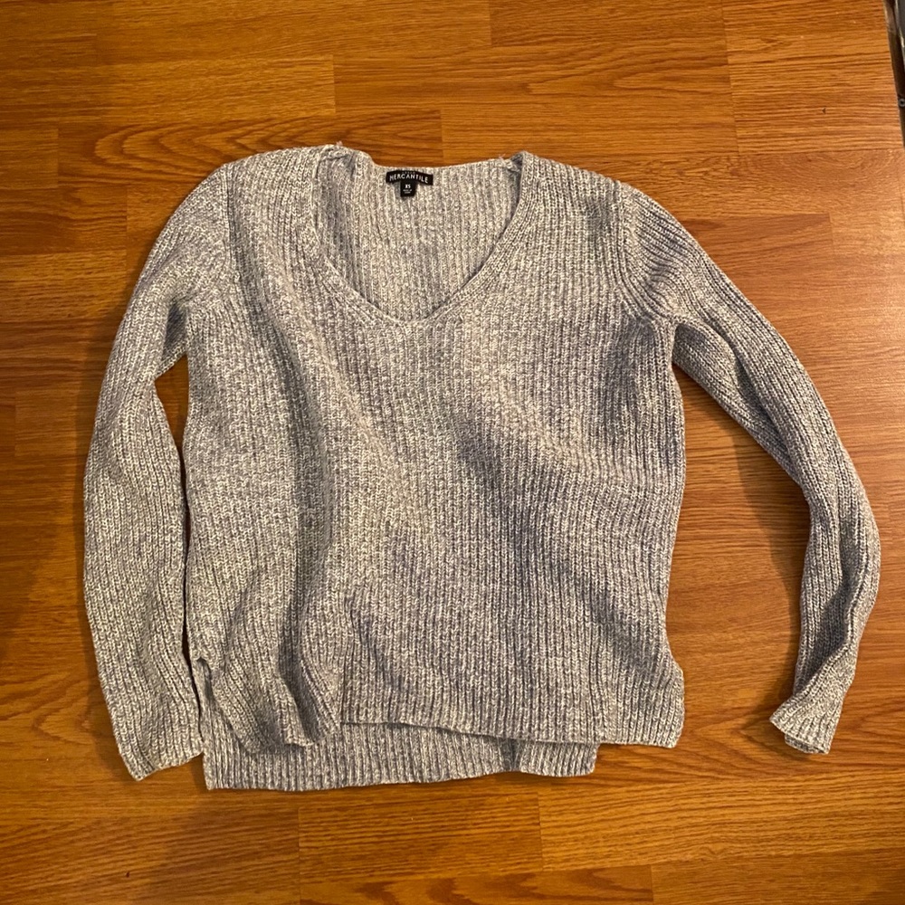 Heathered v neck pullover sweater